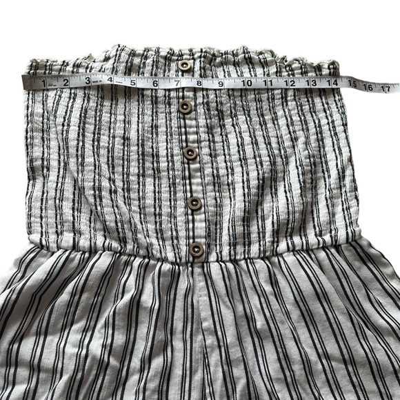Garage Strapless Romper White/Black Stripes Sz L - Picture 4 of 7